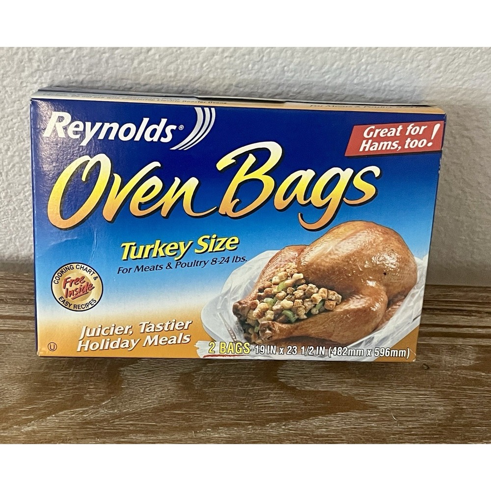 2 Pack Reynolds Turkey Ham Size Oven Bags Holds Up to 24 lbs NOS 2010 Sealed‎